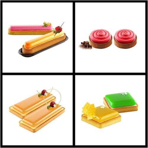 SHENHONG Multiple Styles Tart Ring Cake Moulds Silicone Mold For Baking Mould Bakeware Pastry Pan Tartlet Decoration Baking