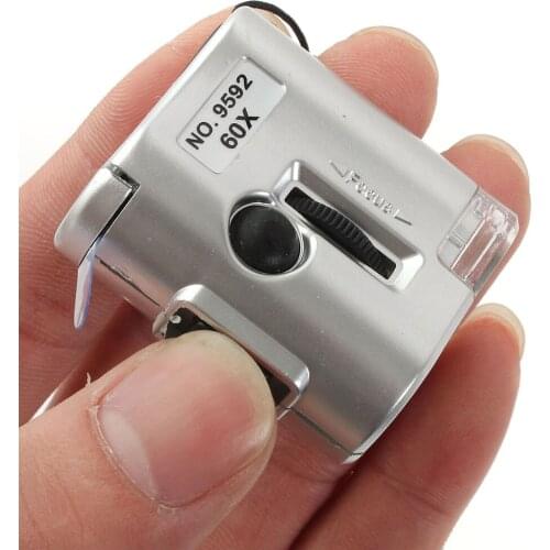 HOT-LED 60X miniscope Jeweler Loupe Magnifying Glass magnifying glass UV light