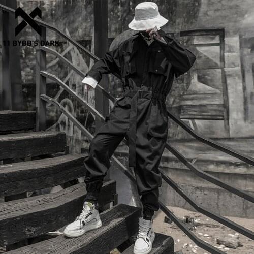 11 BYBBS DARK Hip Hop Creativity Sashes Pant Man Tactical Function Cargo Overalls Mens Harajuku Joggers Men Trousers Streetwear