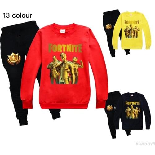 Fortnite Boys Girls Clothing Set Children Fashion Costume Kids Hoodies Long Sleeve Sweatshirt+Pants Sport Tracksuit