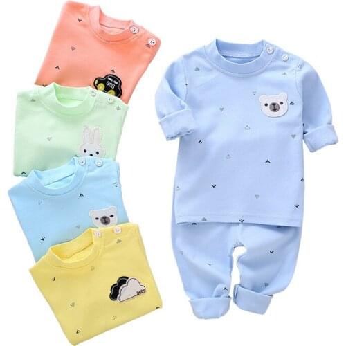 Spring Autumn Cute Newborn Baby Boys Girls Clothing Outfit Sets Long Sleeve Cotton Top+ Pants Set for 0-24M Infant Clothes Sets