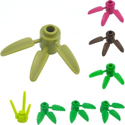 Plant Tree Leaf Flower MOC Parts DIY Building Blocks Toys for Children City Bricks 30176 3741 32607 Compatible All brand