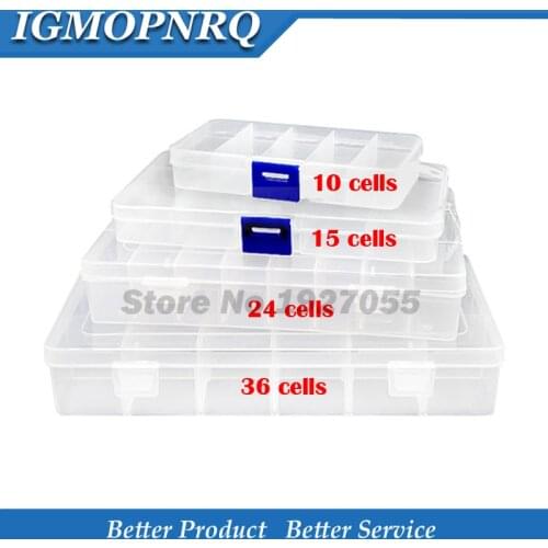 10 15 24 Grids Tools Packaging Box Portable Practical Electronic Components Storage box / Part box / Tool box