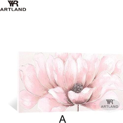 Beautiful big pink flowers Handmade canvas oil painting for wall decoration hanging picture poster for living room bedroom