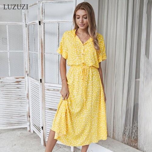 Летние платья с коротким рукавом Luzuzi China At AliExpress
