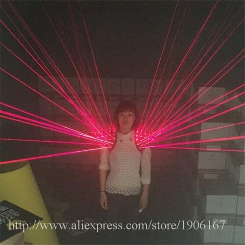 Fashion Red Laser Man Luminous Light Up Shoulder Laserman Dance Costume For Laser Show Party Clothes