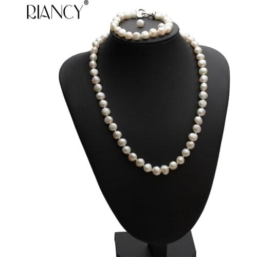 Classic Pearl jewery sets natural freshwater Baroque pearl necklace bracelet earrings sets