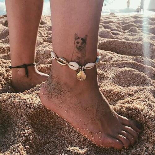 1pcs New Shell Anklets Vintage Antique Gold Color Bohemian Foot Bracelets Women Beach Shell Sandal Foot Jewelry Free Shipping