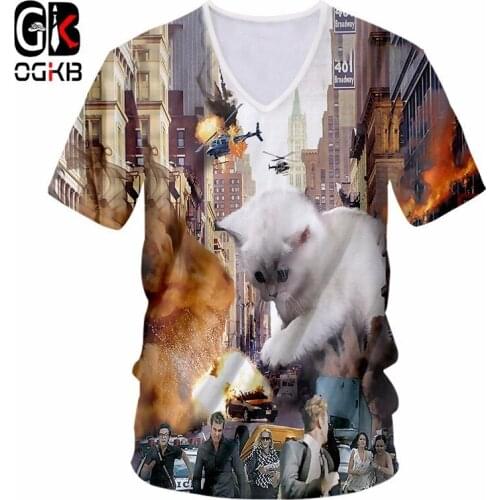 OGKB 2018 Arrival 3D T Shirt Men/women Summer Fashion Army Camouflage Printed Homme Slim Fit V Neck Cool Brand T-Shirt Underwear