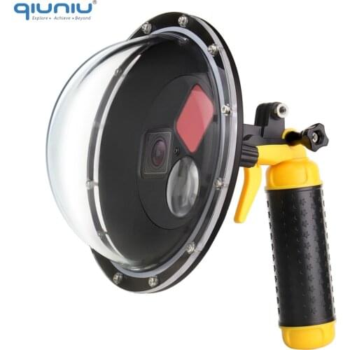 QIUNIU 60m Underwater Filter Switchable Dome Port Waterproof Dive Case with Trigger for GoPro Hero 7 6 5 Black Go Pro Accessory