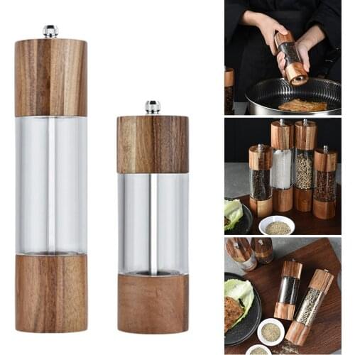 Manual Salt Pepper Mill Food Herb Grinder Wooden Muller Seasoning Spice Jar Containers Kitchen Gadget