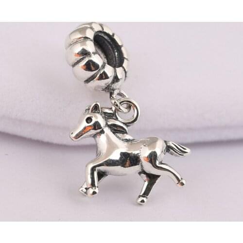 S925 Pendant DIY Jewelry Horse Dangle Charm fit Lady Bracelet Bangle