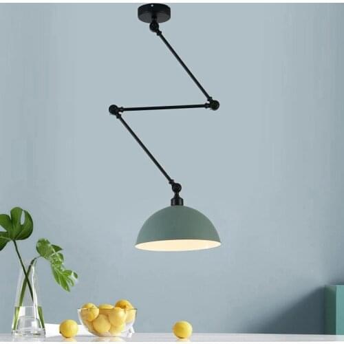 Modern Led Pendant Lamp Creative Simple Adjustable Nordic Bar Bedroom Study Bedside Folding Telescopic Single Head Chandelier