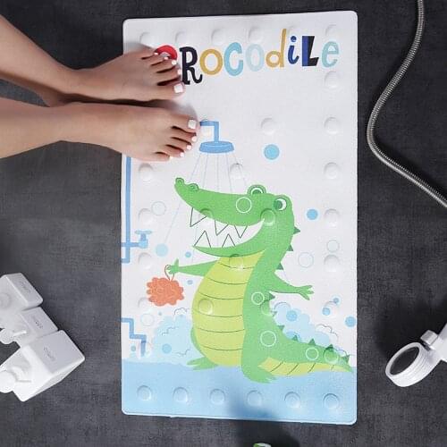 Cute Cartoon Anti-Slip PVC Bath Mats With Sucker Bathroom Carpet Shower Pad Soft Massage Pad Bathroom Accessory