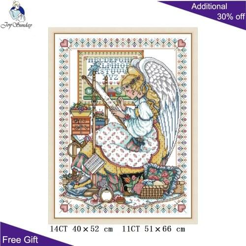 Joy Sunday Angel Embroider Cross Stitch RA246 14CT 11CT Counted and Stamped Home Decor The Girl Embroidery Cross Stitch kits