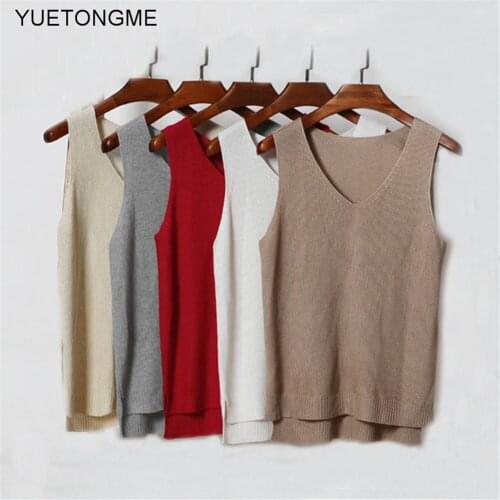 Top Women Summer Sexy V-neck Short tshirt Casual Solid color tank top SW142