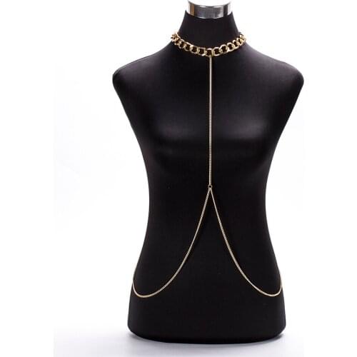 Bohemian Style Chunky Body Chain Necklace Women Collar Statement Long Necklaces & Pendants Women Sexy Beach Body Jewelry BY036