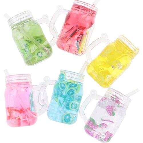 1PC Fruit Tea Cup Simulation Drinks Model Toy Doll Dollhouse Mini Drink Juice Cup Miniature Accessories Bottle Gifts