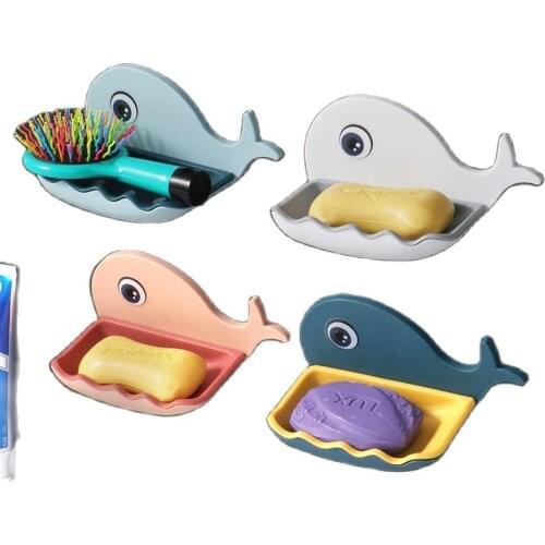 1Pcs Wall-mounted Sucker Multifunction Drain rack whale Soap Filter shelf Organizer Storage Shelf Hook Bathroom Accessories