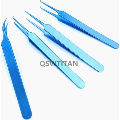 1pcs Titanium tweezers Different Jeweler Style Forceps ophthamic surgical instruments