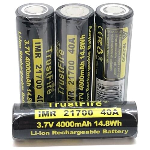 10pcs/lot TrustFire IMR 21700 Battery 3.7V 40A 4000mAh 14.8W Li-ion Rechargeable Lithium Batteries For Electrical Tools Toys