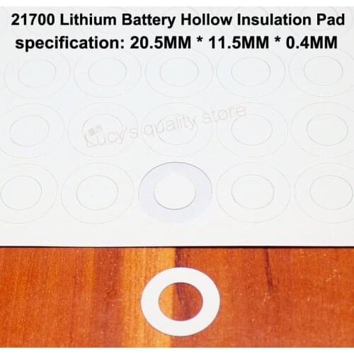 100pcs/lot 21700 Lithium Battery Positive Insulation Gasket Hollow Flat Head Pad Insulation Meson Diameter 20.5*11.5MM