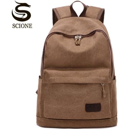 Scione Retro Canvas Backpack Teenagers School Backpack Men Laptop Bags Mochila Women Travel Shoulder Rucksack Unisex Back Packs
