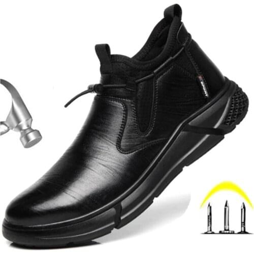 2021NewFashion Construction Work Safety Shoes Men Boots Waterproof Non-slip Wear-resistant Outdoor Tactical Indestructible Shoes