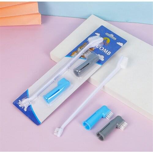 3pcs/set Dog Toothbrush Cat Pet Finger Brushing Clean Puppy Mouth Oral Teeth Brush Addition Bad Breath Tartar Teething Care Tool