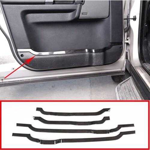 4 Pcs Car Accessories Door Decorative Strips Trim For Land Rover Discovery 4 LR4 2010-2016 Door Protection Trim Black Wood Grain