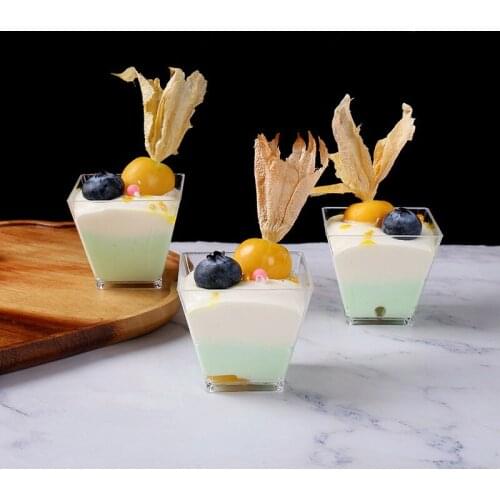 50pcs Net red disposable mousse cup hard plastic cup dessert cups wedding birthday activity party favors pastry cake cups 70ml