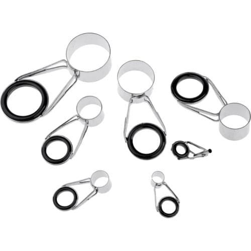 7 Pieces Ceramic Fishing Rods Stainless Steel Closed In Different