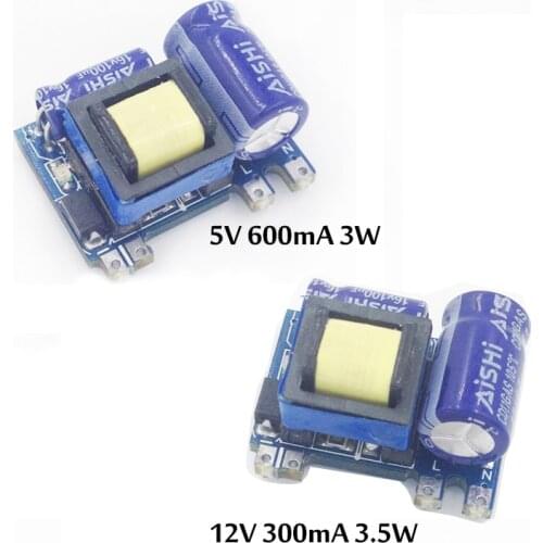 AC-DC 12V 300mA / 5V 600mA Isolated Switching Power Supply Module Buck Regulator Step Down Power Module 220V to 12V Converter