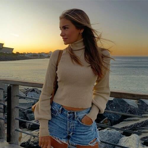 Ardm Pull Femme Hiver Casual Knitted Thin Winter Woman Sweaters Vintage High Neck Long Sleeve Pullovers Chic Cropped Tops