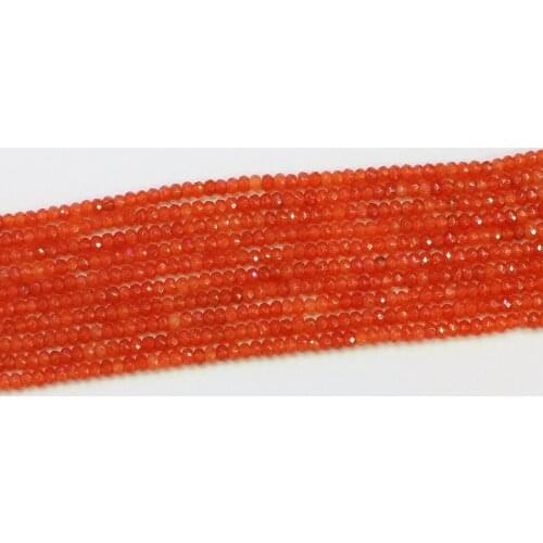 Charms orange red stone chalcedony jades 2*4mm fashion faceted abacus loose beads diy high quality Jewelry 15" B577