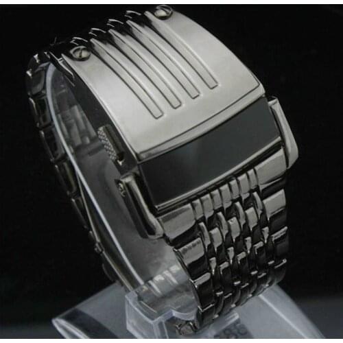 Personalized Creative Watches Men Casual Sport Led Digital Watches Black Stainless Steel Electronic Watches Clock Reloj Hombre