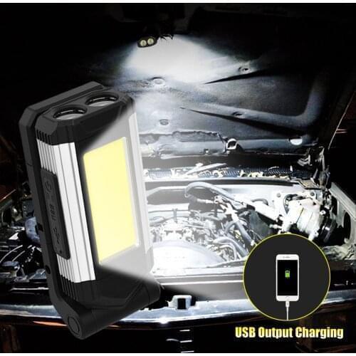 D2 COB Work Light with Magnet LED Flashlight Multifunctional Adjustable Camping Lamp Waterpoof Torch USB Rechargeable Lantern