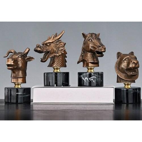 Chinese Zodiac Resin Decorative Ornaments Living Room Porch Crafts Home TV Cabinet Ornaments Model Room Display Birthday Gifts