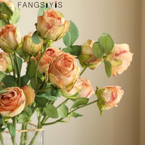 DIY ift bouquet ecoration photo props Artificial Silk Flowers Roses Bouquet Long Stem for Home Wedding Decoration Party