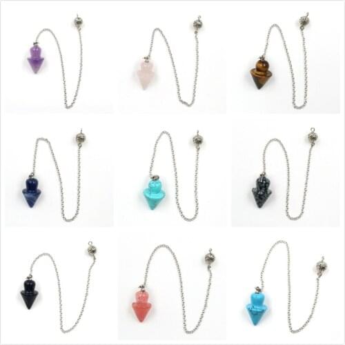 FYJS Unique Silver Plated Spiral Shape Amethysts Stone Pendant Link Chain Cherry Quartz Jewelry