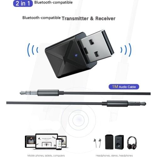 2019 Bluetooth 5.0 Audio Receiver Transmitter Mini Stereo Bluetooth AUX RCA USB 3.5mm Jack For TV PC Car Kit Wireless Adapter