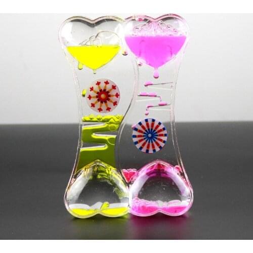 Exquisite Liquid Hourglass Creative Desktop Adornment Beautiful Festive Gift Vacuum Crystal Oil Drop Hourglass Acrylic Pendant