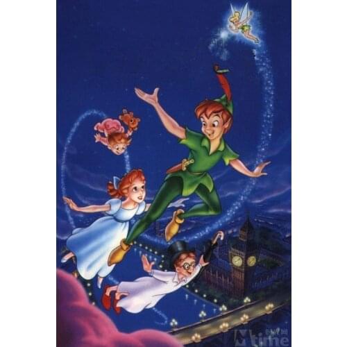 Disney 5D Square Diamond Painting Peter Pan Embroidery Cross Stitch Mosaic Rhinestone Decor Crafts Birthday Gifts For Children