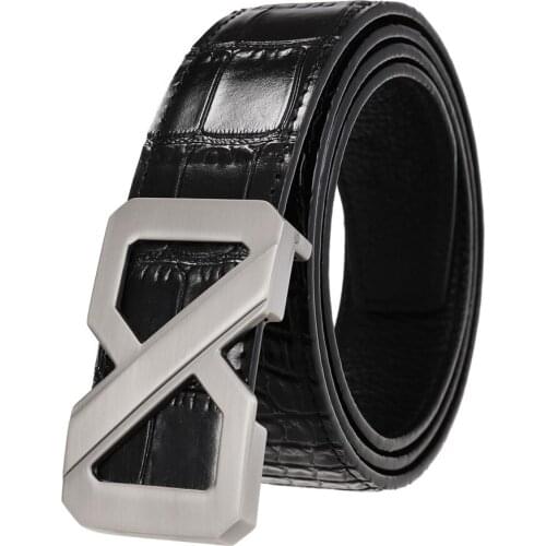 Leather Belts for Men Male Plate Buckle Waistband Hot !New Arrival Men Trousers Belt 110-125cm