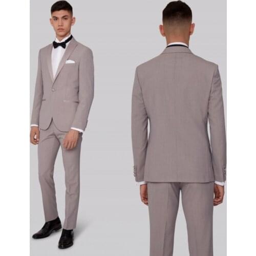 Handsome Peaked Lapel Men Tuxedos Custom Made Pocket Gentlemen Blazer 2 Piece Set (Pants +Jacket) Party Wedding Prom Coat