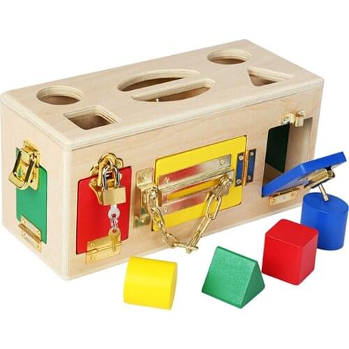 Colorful Lock Box Matching Game Busy Board Teaching Tool Kids Boys Girls Toy