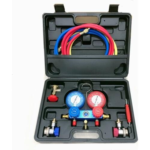 Manifold Gauge Set Diagnostic Tool R12,R22, R404a, R134a for Auto Air Conditioner Refriger For R134A Cooling System Testing Tool