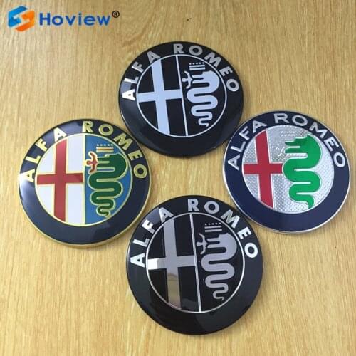 2x 74mm Alfa Romeo Sticker Car Styling Accessories For Head Hood Bonnet Front Rear Trunk Tail Bumper Boot Mark Emblem Logo Badge