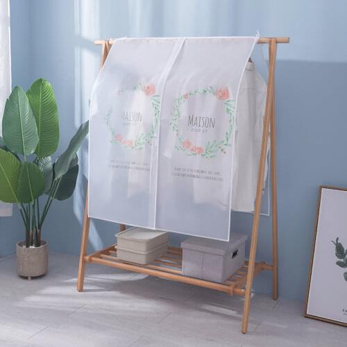 Non-woven Jacket Dust Cover Home Hanging Organizer Wardrobe Closet Storage Bags Translucent Moisture-proof Clothing Dust Covers