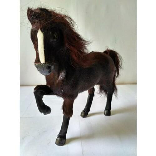 New simulation brown horse toy polyethylene&furs rise up legs horse model doll gift about 20x18cm 1529